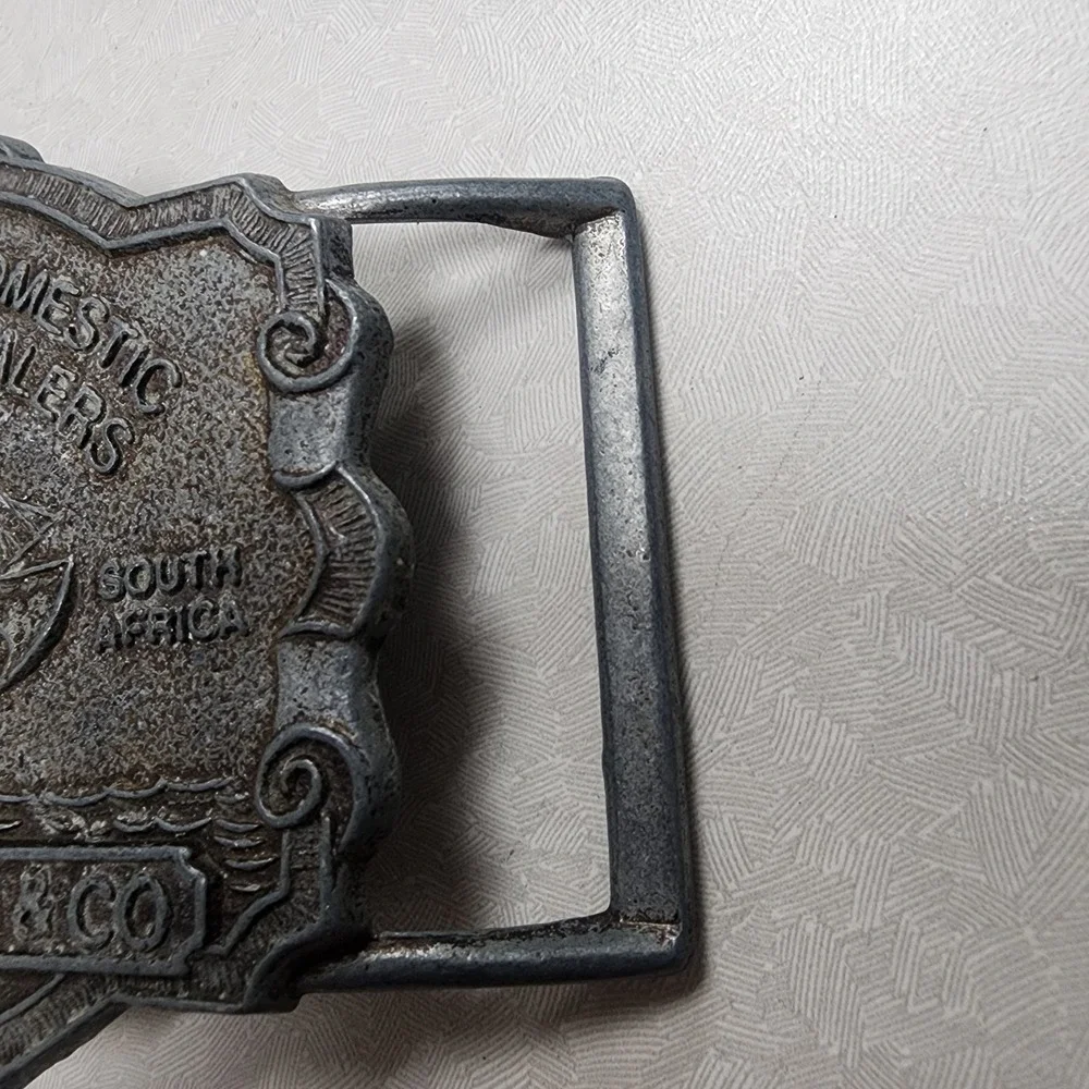Vintage Livingston Wells & Co Gold Dealers Belt Buckle Wells Fargo Ship Boat